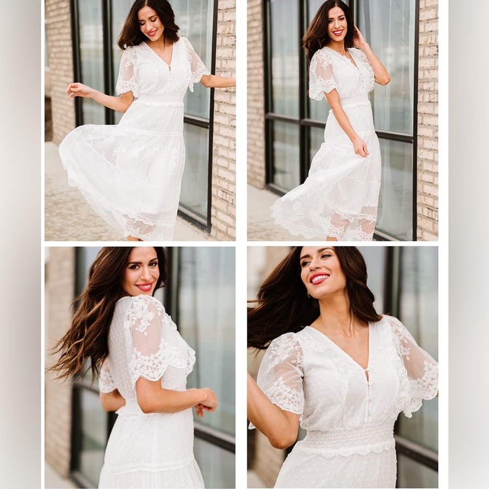 NWOT | Woman’s Sz XL | Boho White Lace Dress